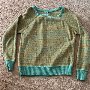 Prana Teal and Orange‎ Striped Women's Sweater